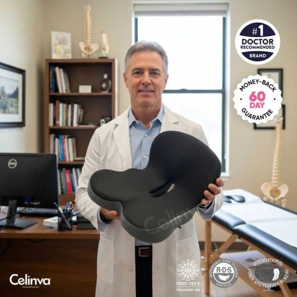 Loved by 12.429+ Customers CelinvaTM Orthopedic Cushion Recommended by DR, Andy | Spine specialis