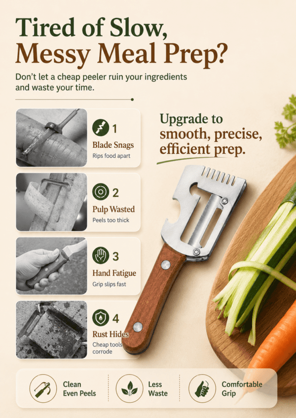 3-in-1 Vegetable Peeler with Bottle Opener & Scallion Shredder