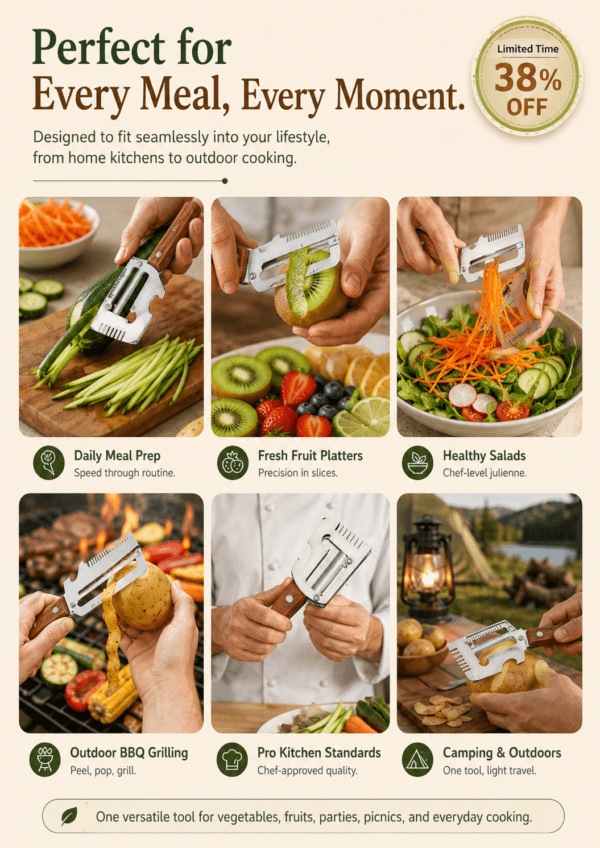 3-in-1 Vegetable Peeler with Bottle Opener & Scallion Shredder
